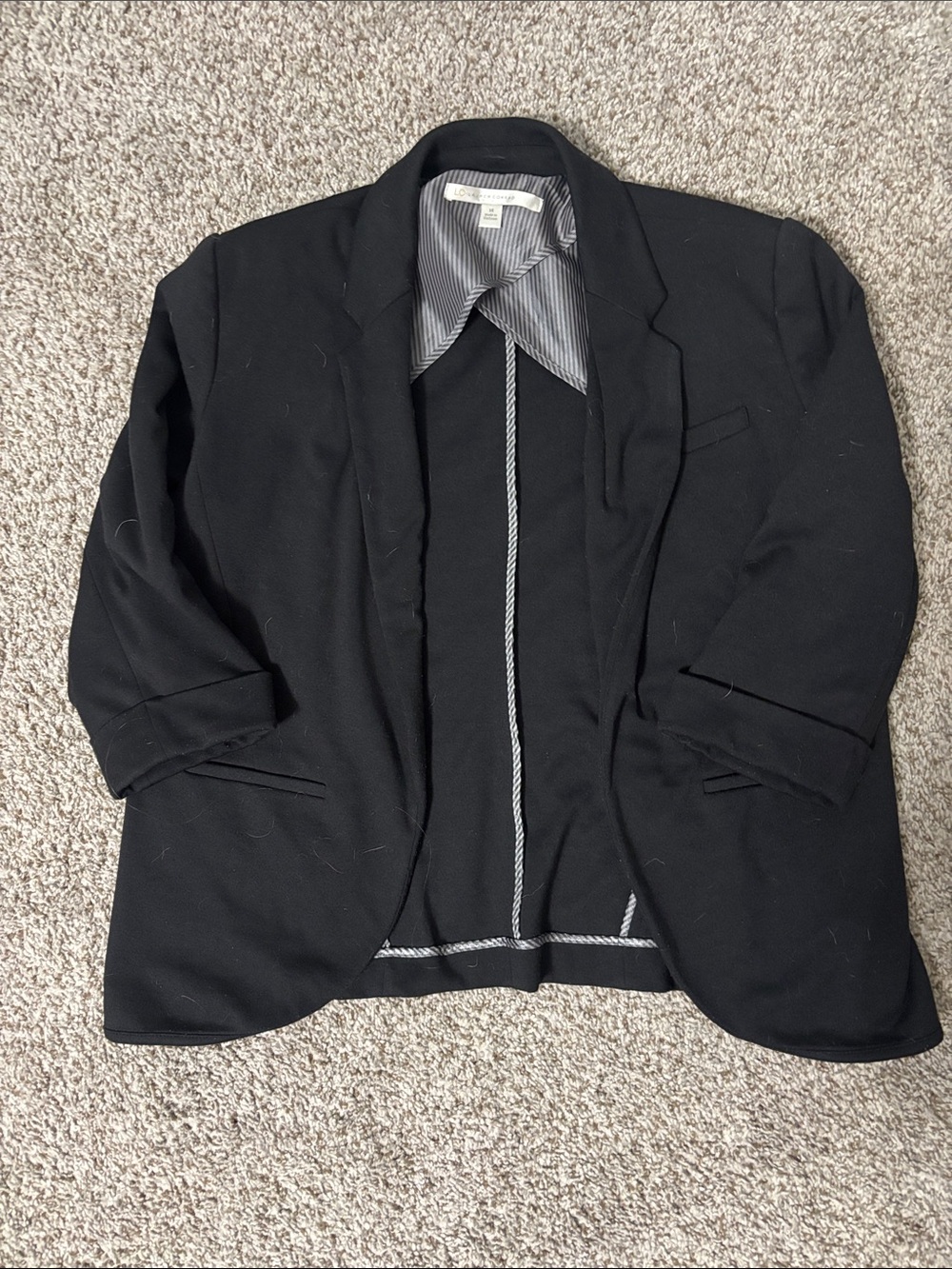 Black Women's Blazer Jacket - Lauren Conrad - Classic Open-Front